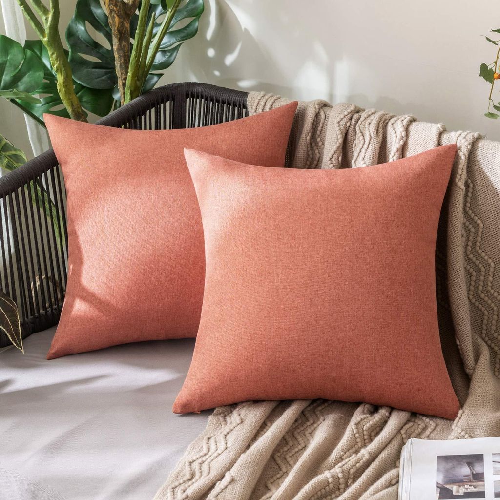 Set mit 2 wasserdichten Kissenbezügen für Gartenbänke, dekorative Kissen, moderne Kissenbezüge, dekorative Kissenbezüge, Polyester-Leinenoptik...