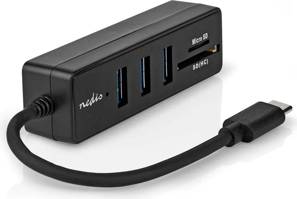 Hub USB-C Portatile 5 Porte: 3x USB 3.0 + SD/MicroSD Card Reader