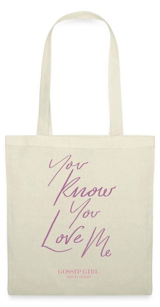 Spreadshirt Gossip Girl You Know You Love Me Zitat Stoffbeutel, One size, Natur