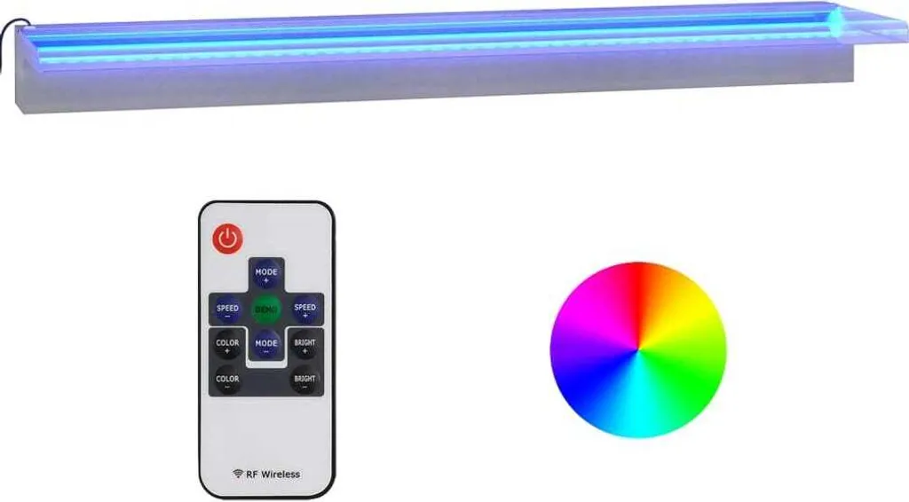 vidaXL Cascade de Jardin avec LED RGB en Acier Inox 90 cm - Déco Bassin