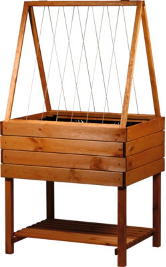 Hochbeet auf Stelzen dobar Magic Kubus inkl. Rankhilfe, Pflanzvlies 78 x 58 x 146 cm braun