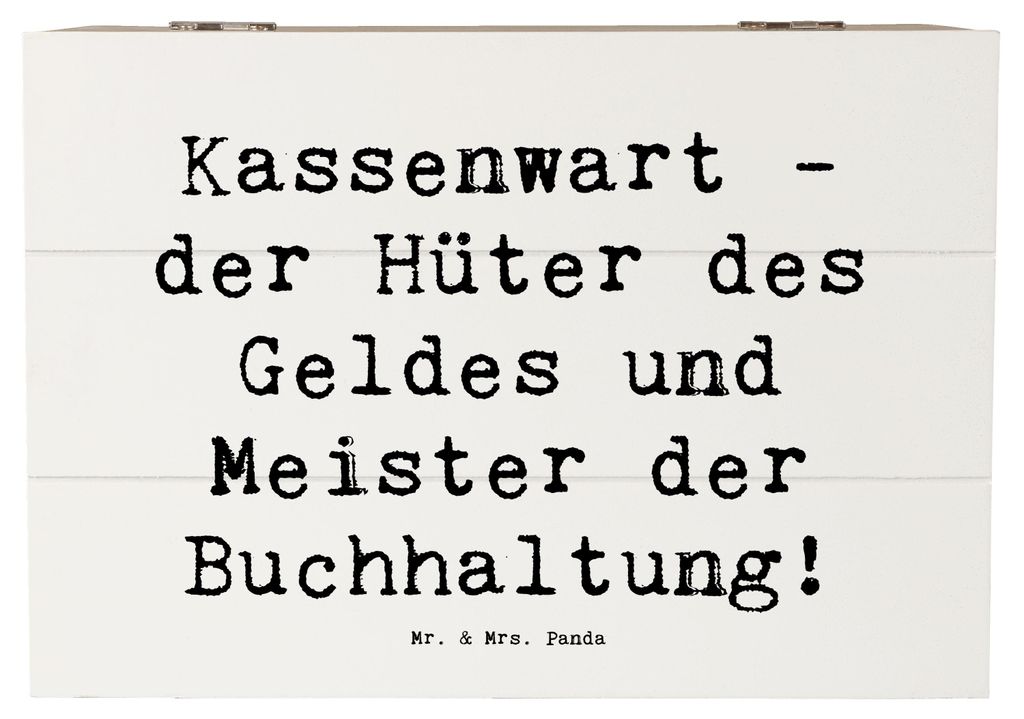 Mr. & Mrs. Panda Box Spruch Kassenwart Meister 22 x 15 cm - Weiß - Geschenk, Verantwortung, Beruf, Buchhalter, Berufsprodukte, Kiste, Berufsliebe,...