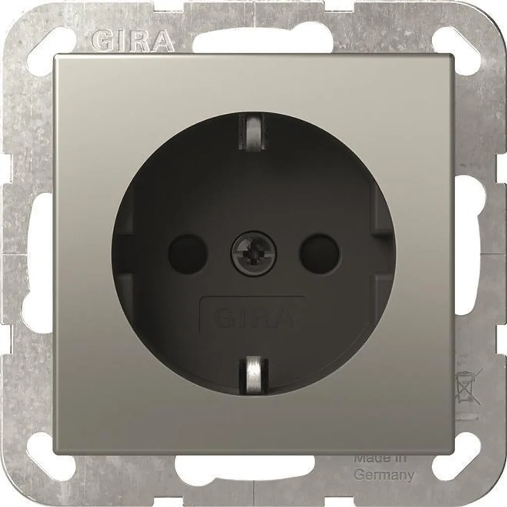 Prise Inox Gira 4188600 Système 55 contre l'usure et les rayures