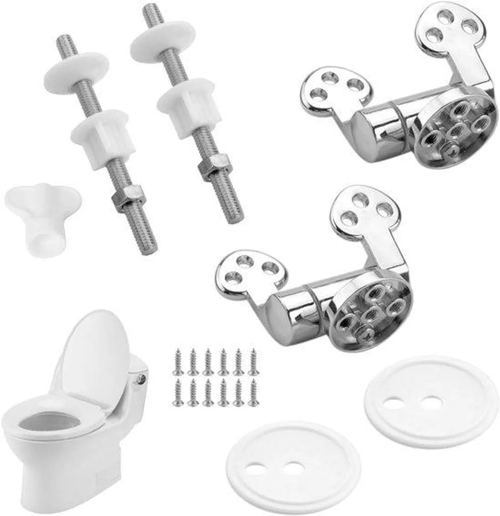 Lot de 2 Charnières WC en Matière Brute avec Fermeture Douce Silent