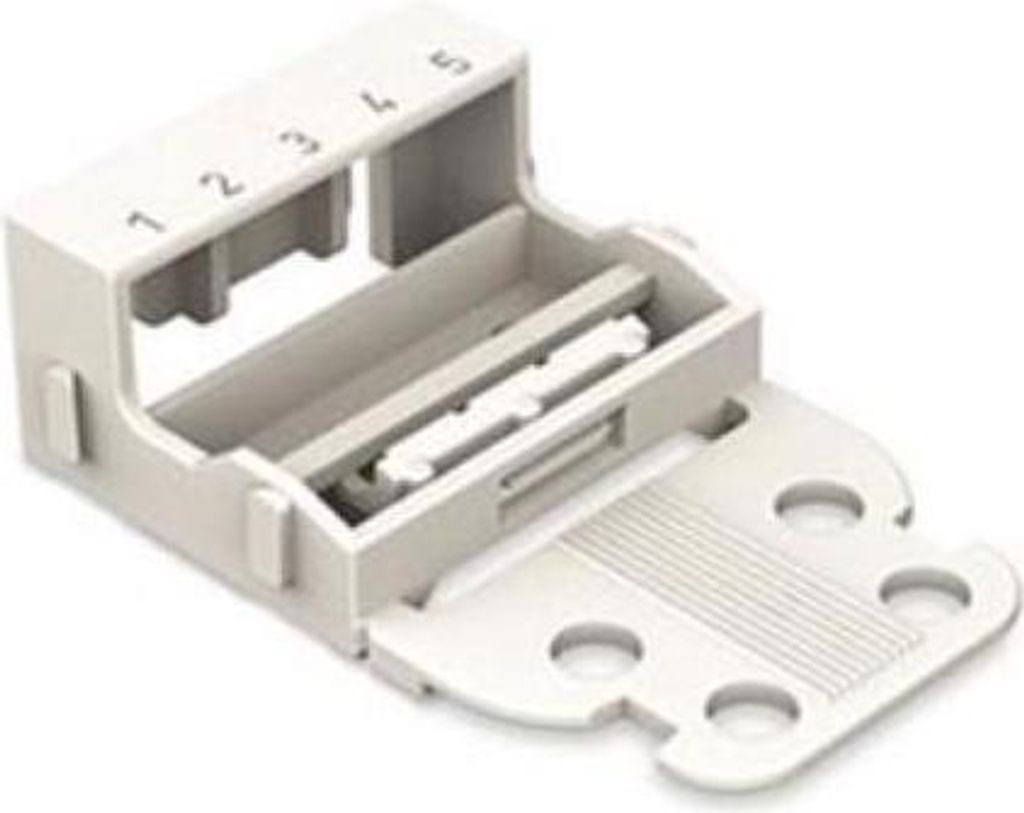BEFESTIGUNGSADAPTER - FÜR 5-LEITER-KLEMMEN - SERIE 221 - 4 mm² - FÜR SCHRAUBBEFESTIGUNG - WEIß