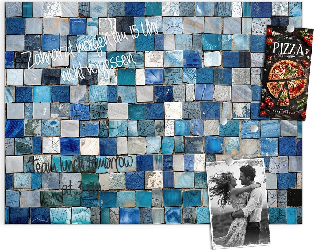 Magnettafel 120x90cm Pinnwand Whiteboard beschreibbar - Mosaikfliesenmuster