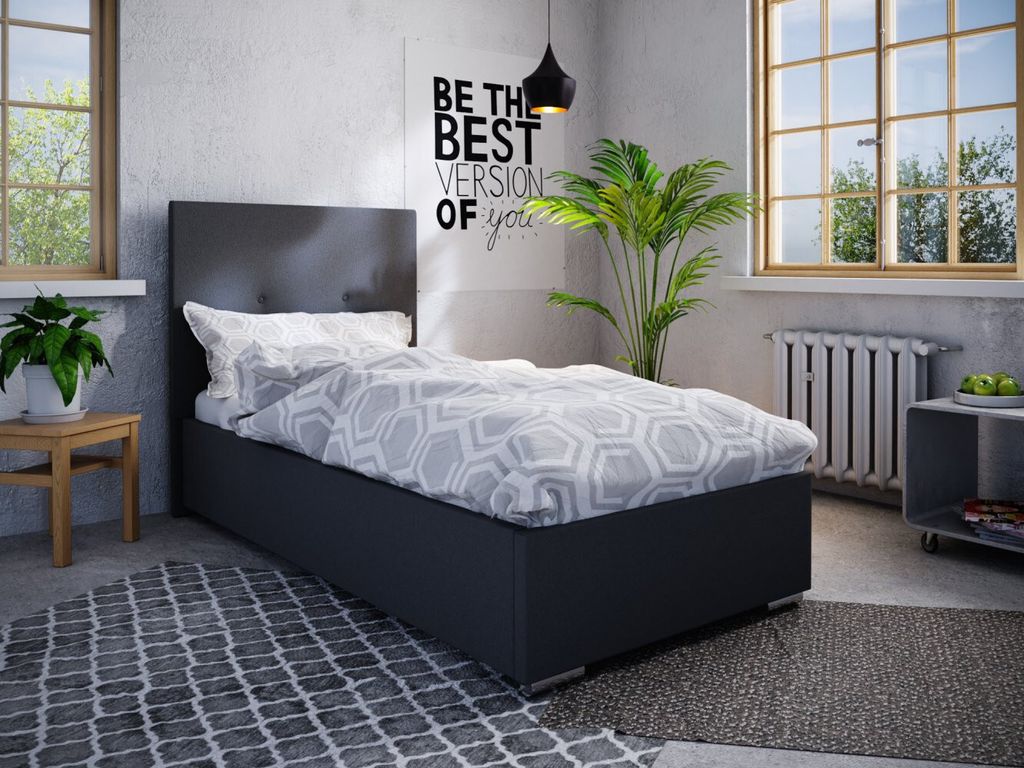 Einzelbett 90x200 FLEK 2 – schwarz