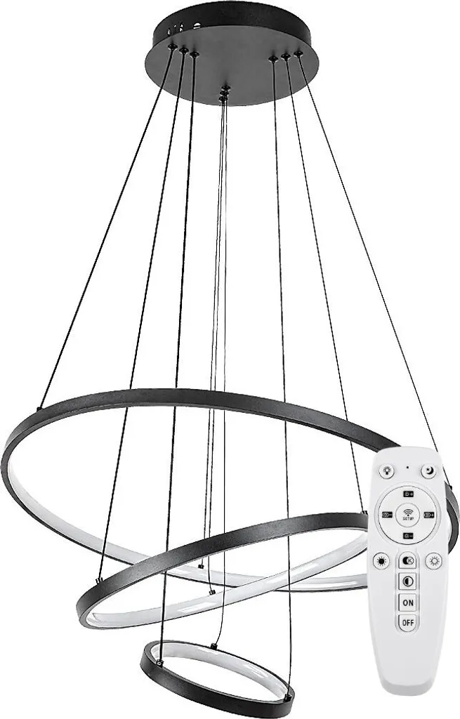 Rabalux 72346 Beliza Lampada Sospensione LED 90W CCT Nera Telecomandata