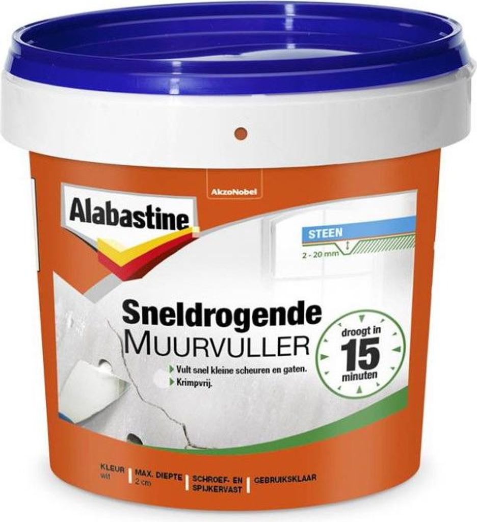 Schnell trocknende Wandspachtelmasse 1 kg - Alabastine