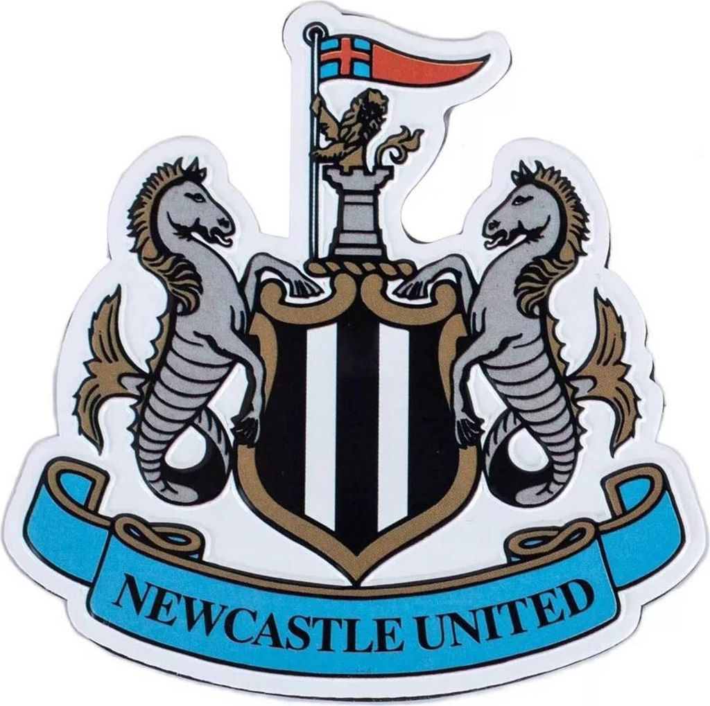 Newcastle United FC - Kühlschrank-Magnet, Wappen BS4696 (Einheitsgröße) (Schwarz/Weiß)