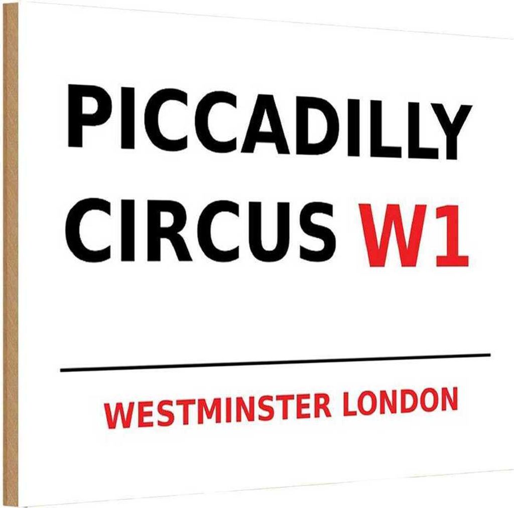 vianmo Holzschild 20x30 cm Westminster Piccadilly Circus W1 England