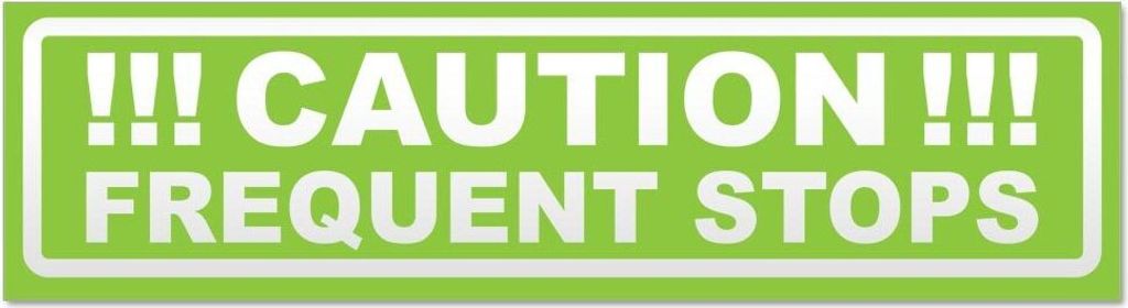Kiwistar Caution Frequent Stops V2 invertiert Magnetschild Schild magnetisch - 60cm Lindgrün - Magnetfolie für Auto PKW Kfz