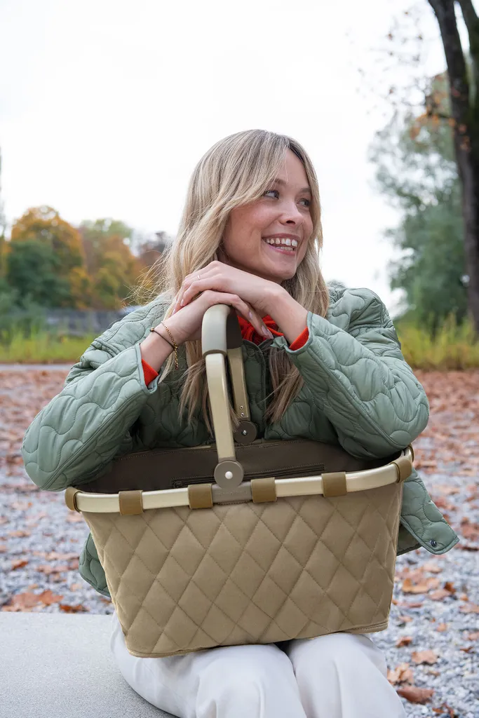 reisenthel Carrybag Rhombus Frame Olive : Panier de Course iconique 22L