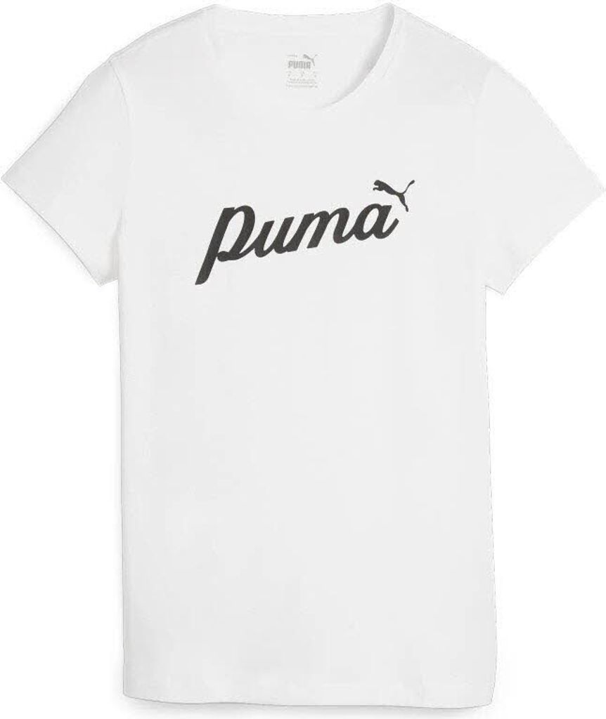 PUMA ESS+ Script T-Shirt Damen weiss L