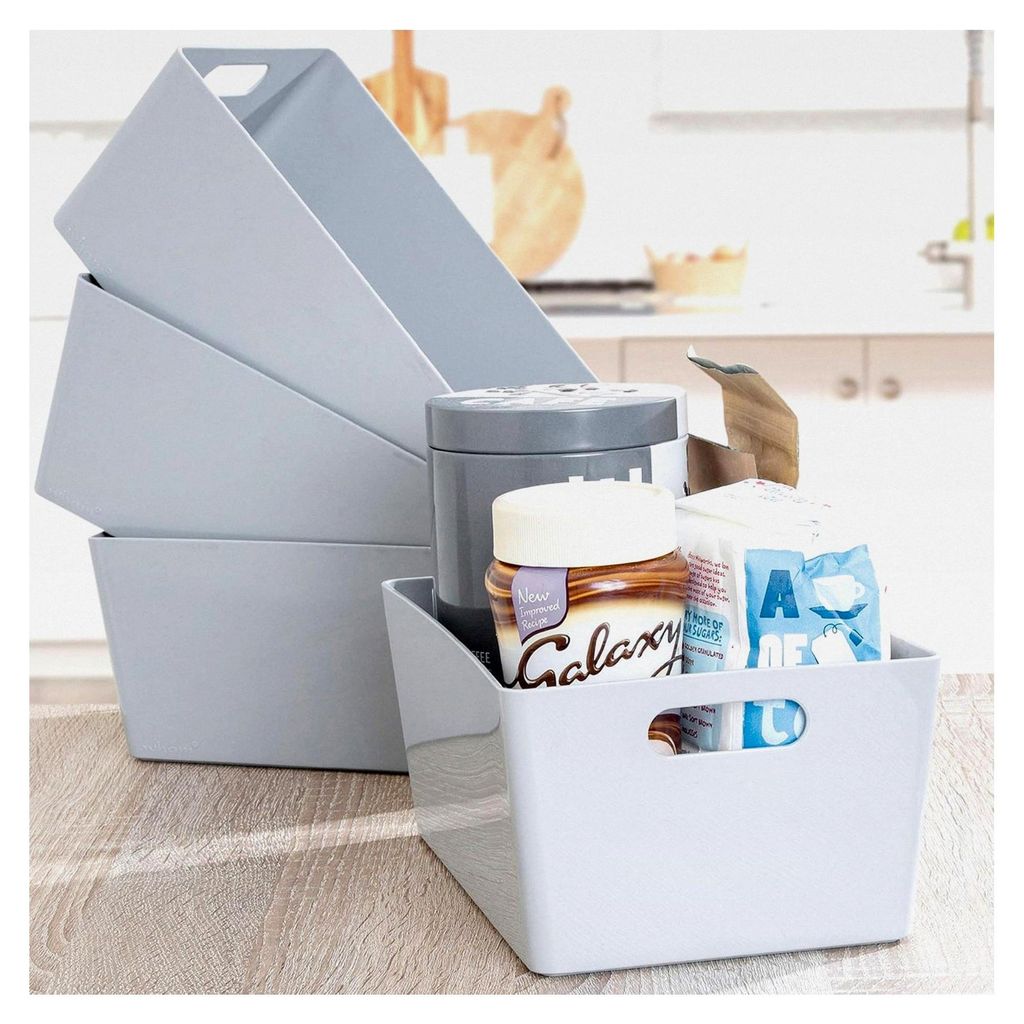 3 Ordnungsboxen - 11 cm hoch - grün - 25x17x11 cm - 3,9 Liter - A5 - Ordnungskorb - Schubladenorganizer