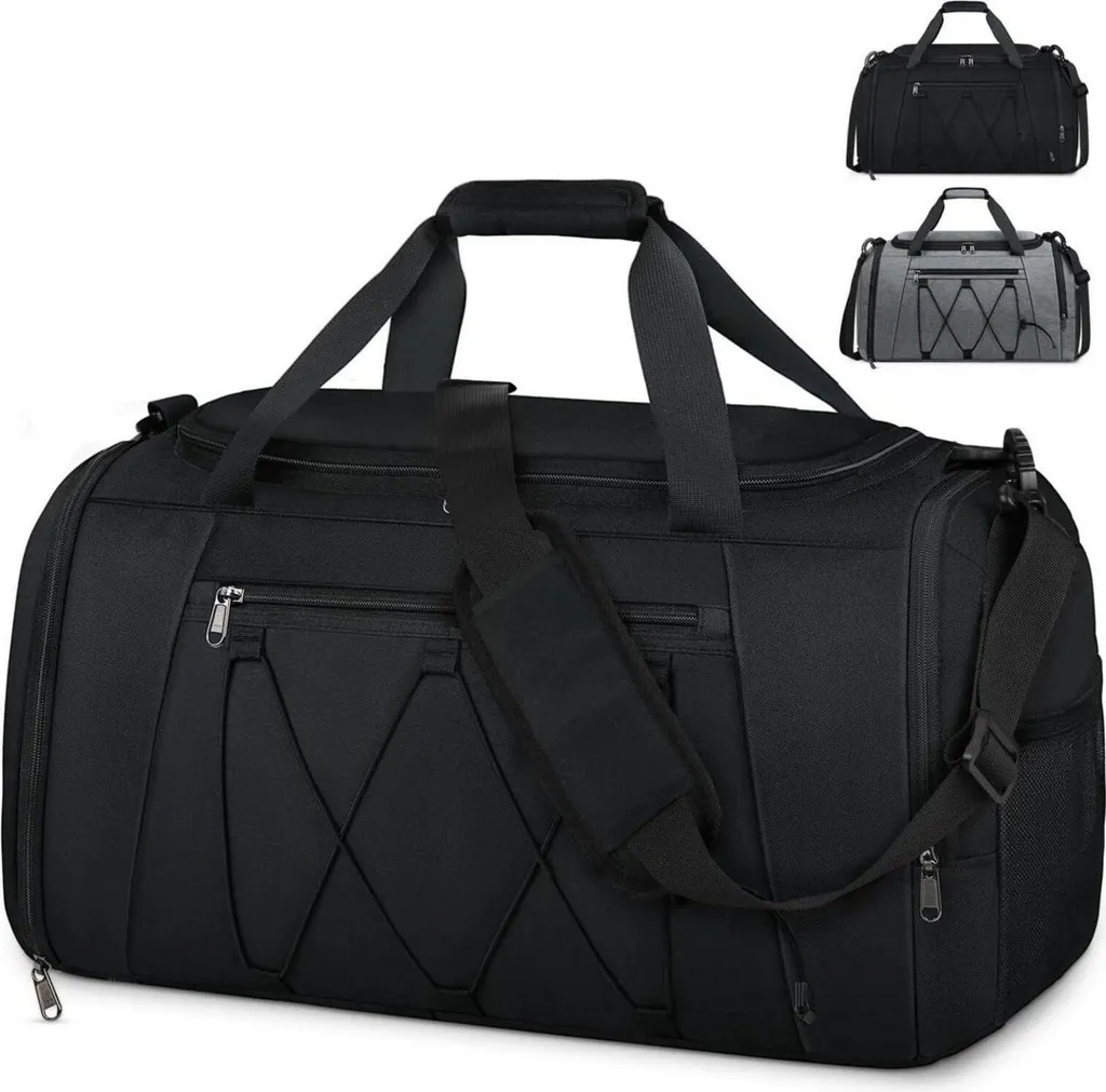 Sac de sport 40L noir étanche Nubily : grand volume et compartimenté