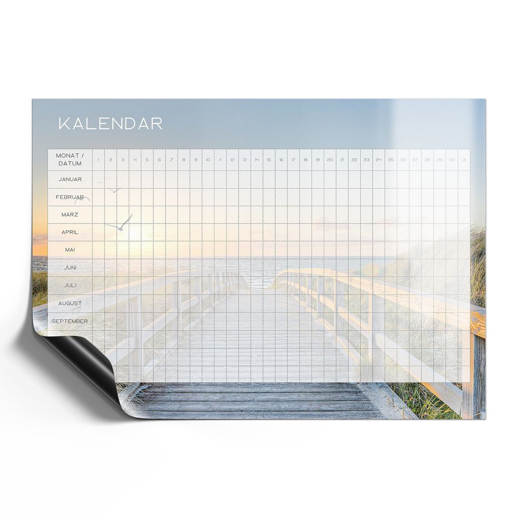 DEQORI Magnetmatte Universal 30x21 cm (A4) 'Kalendar 2 Ostsee (DE)' Magnetfolie Kalender Planer