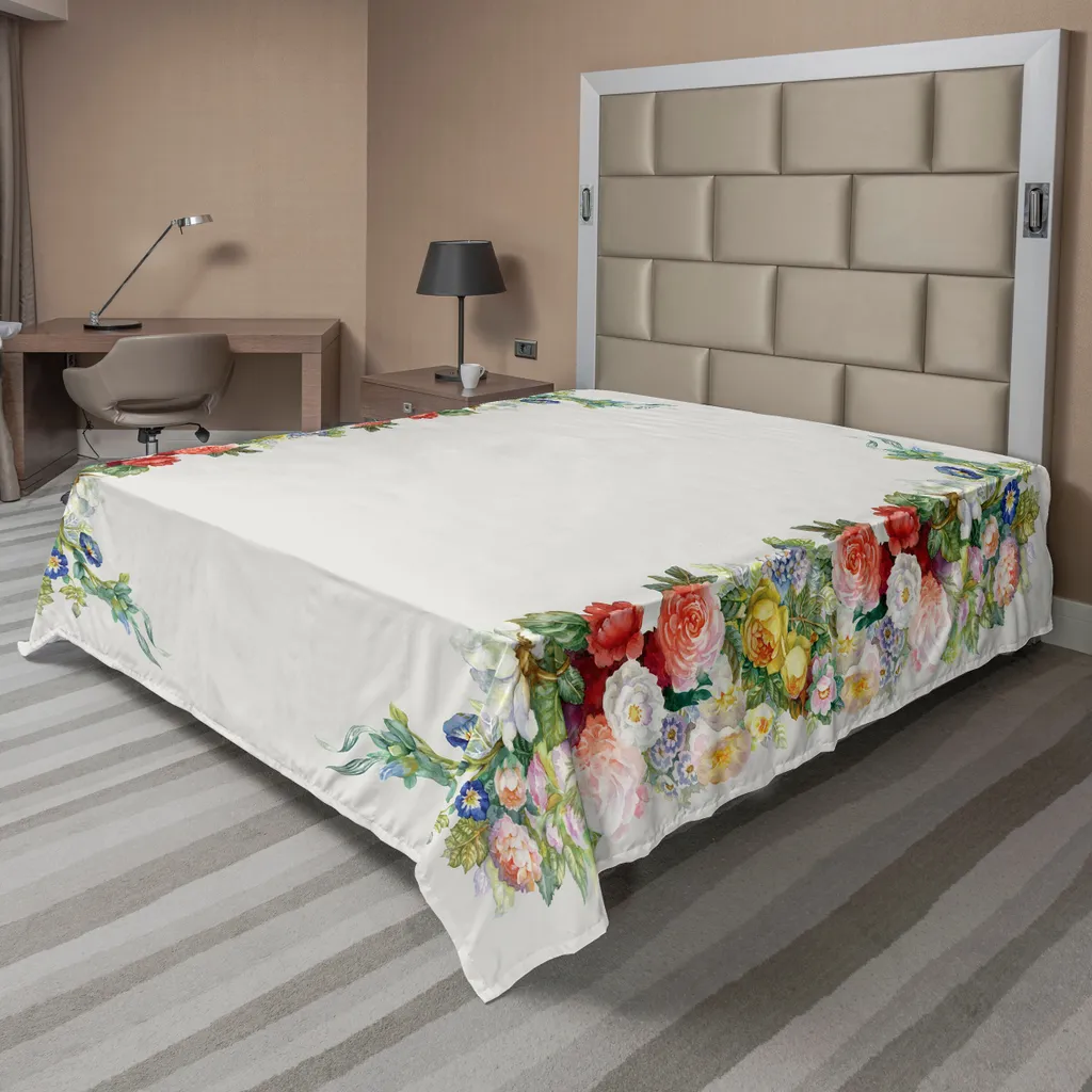 Lenzuolo Sopra ABAKUHAUS Vittoriano 266x260 cm | Fiori Pastello Letto King