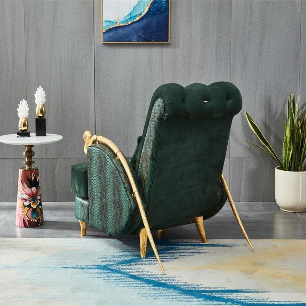 Sessel Design Schlagen Relax Club Lounge Einsitzer Polster Stoff Leder Edelstahl