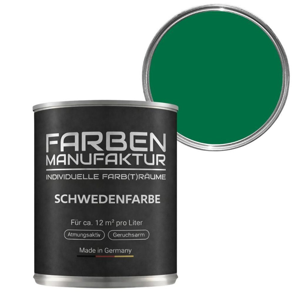 Schwedenfarbe Holzfarbe Holzlack Holzschutz Wetterschutzfarbe deckend 2L - grün