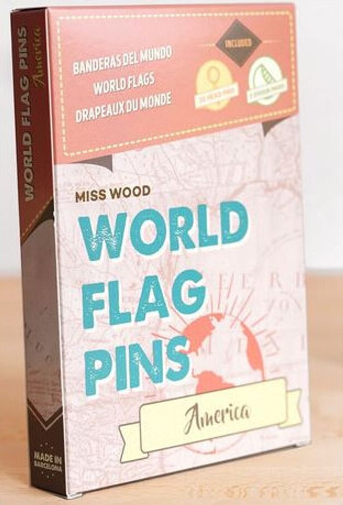 Miss Wood World Flag Pins Markierungsfahnen Amerika 25 Stück