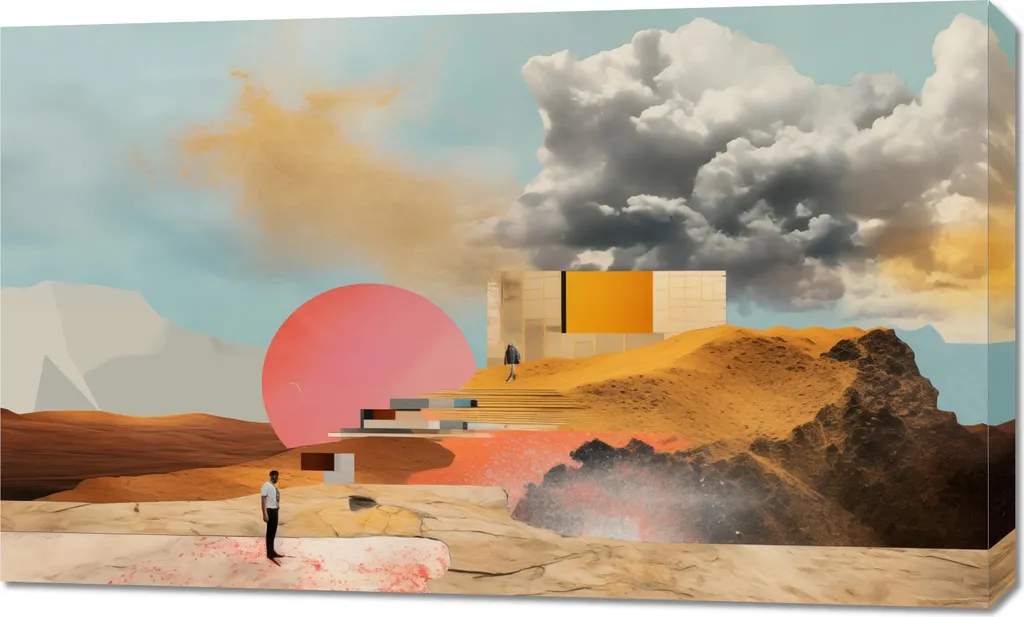 Toile grand format architecture dans le chaos 100 x 60 cm moderne