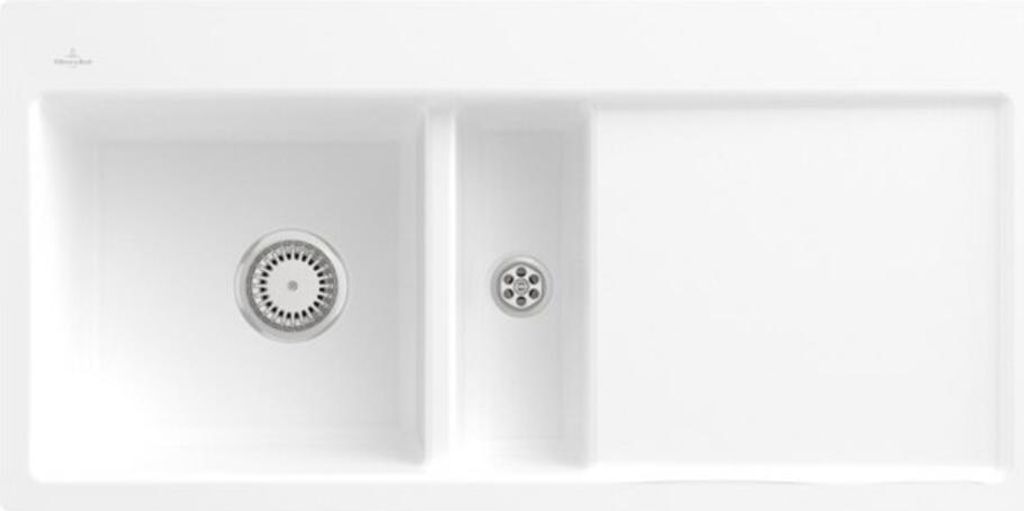 V&B Flächenbündige Spüle Subway 60 Flat li, m Abl.garn, Hand., stone white