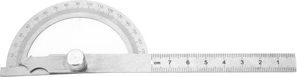 Winkelmesser aus Edelstahl (0–180°) mit Goniometer und 15 cm Länge (80 x 120 mm)