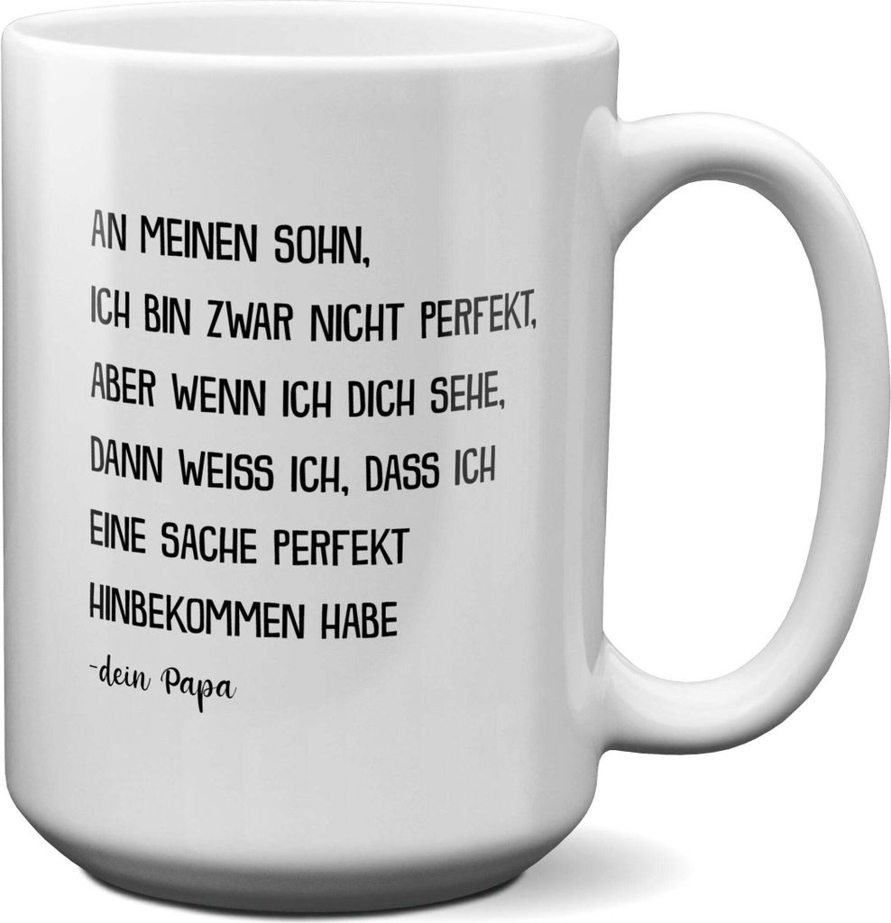 22Feels XL Tasse Sohn Geschenk von Papa Geburtstag 18 Jahre Kinder Jungs Abitur Master Uni Abschluss Bachelor Weihnachten Haferl Firmung Konfirmati...