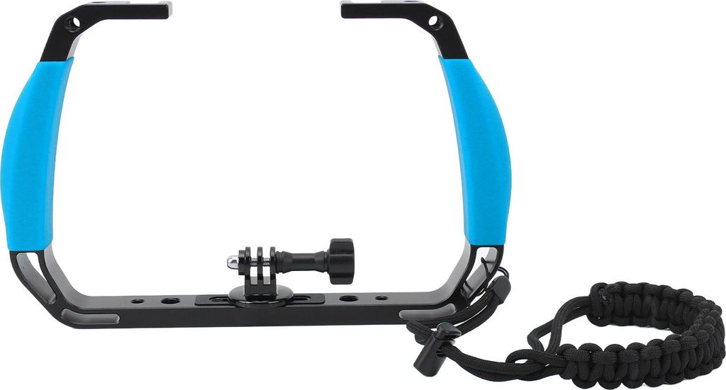 Unterwasser-Tauch-Rig-Tray-Halterung, rutschfester Silikon-Griffstabilisator mit 2 Kaltschuhen, 1/4 Zoll, 3/8 Zoll Schraubenloch, Action-Kamera-Zub...