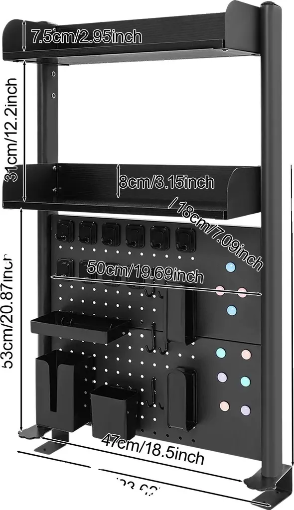 Rangement de bureau multiniveaux noir - Étagère pour dossiers et livres