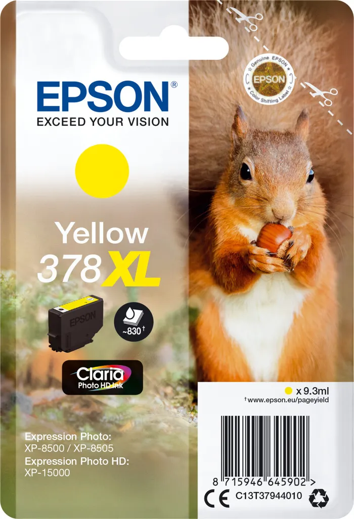 Epson 378XL Giallo Scoiattolo Originale C13T37944020 - Miglior Prezzo