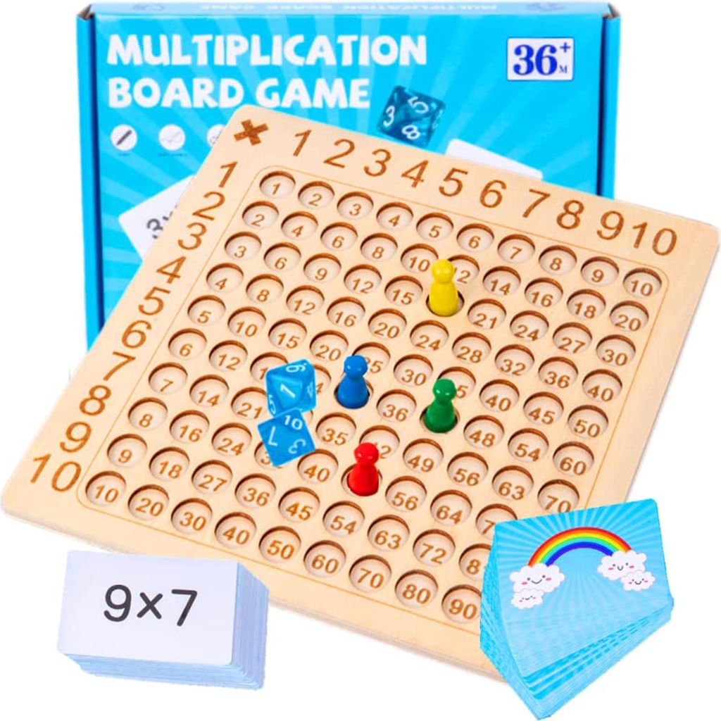 Multiplikationsbrett Multiplikationstafel, Mathematik Lernen für Grundschüler, Zahlen Lernspiel Aufgaben, Montessori Kinder Zählspielzeug