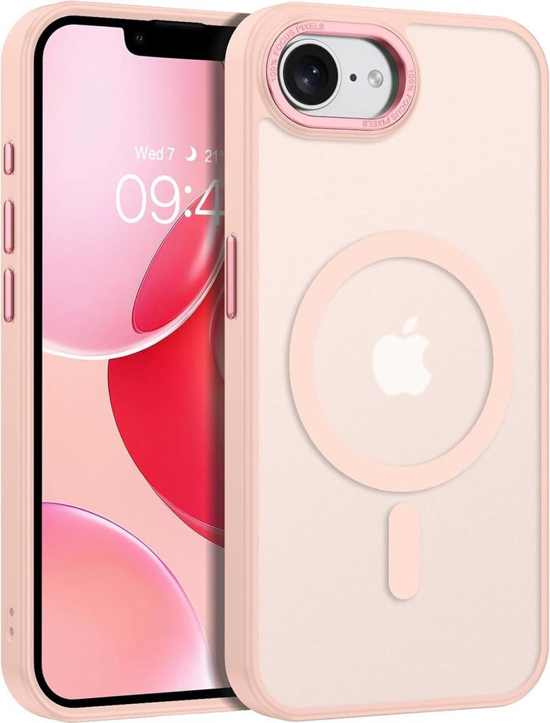 Handyhülle für iPhone 17e / iPhone 16e Hülle MagSafe kompatibel mit Metall Kamerarahmen Magnet Case TPU Kantenschutz