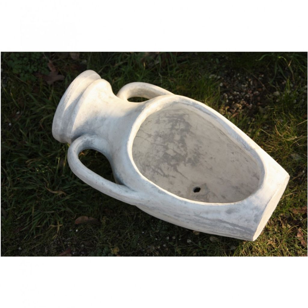 RAINBEAM Amphore Pflanztopf – Steinguss-Skulptur, Frostfest, H22 X B32 X T32 Cm, Grau