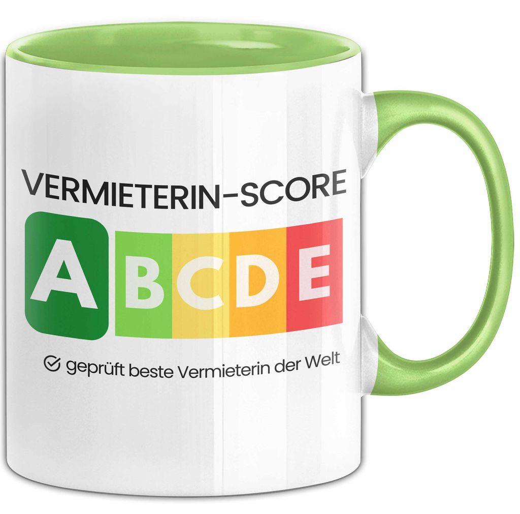 Vermieterin-Score Tasse Geschenk Beste Vermieterin Der Welt Abschied Witz Abschiedsgeschenk (Grün)