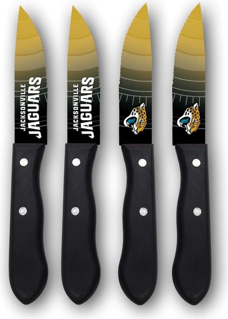 NFL Jacksonville Jaguars Steakmesser 4-teilig Set Football Messer Set Barbecue