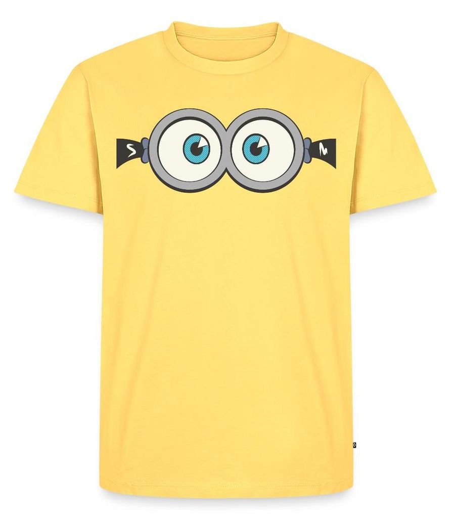 Spreadshirt Minions Phil Jerry Gesicht Kostüm Fasching Männer Premium T-Shirt, L, Pastellgelb