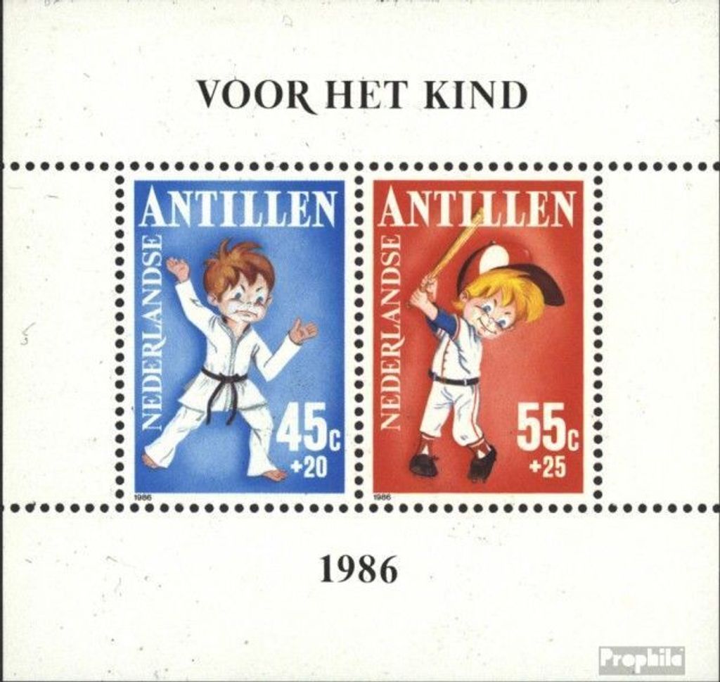 Briefmarken Niederländische Antillen 1986 Mi Block30 (kompl.Ausg.) postfrisch Jugend