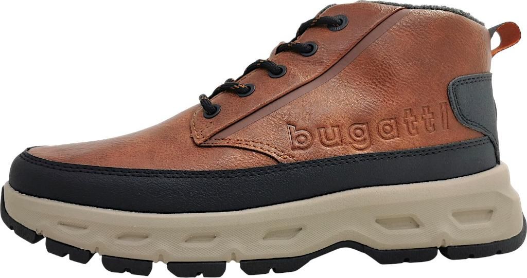 Bugatti Herrenschuhe Stiefel Schnürer Boots Braun Freizeit, Schuhgröße:46 EU