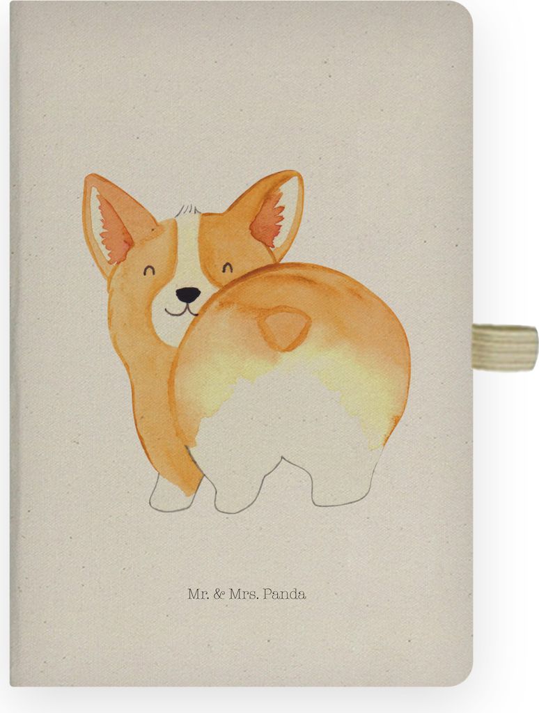 Mr. & Mrs. Panda Tagebuch Corgi Po - Transparent - Geschenk, DIN A4 Notizbuch, Selbstliebe, Hund, Sprüche, Adressbuch, Motivation, Süß, Journal,...