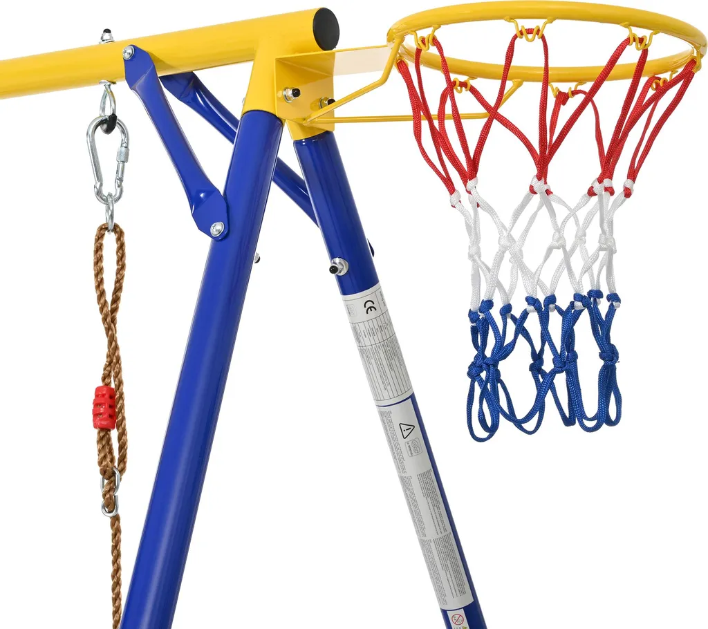 Balançoire Multifonctionnelle avec Trampoline et Structure Métallique - 6