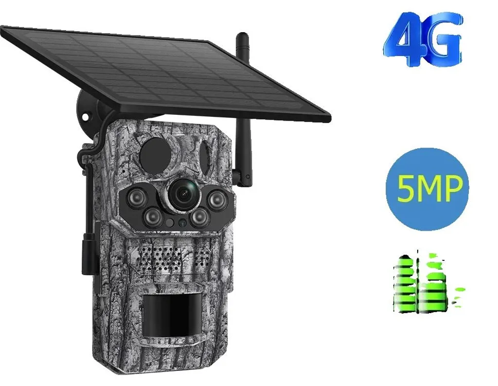Caméra de chasse anti-intrusion solaire 4G surveillance site