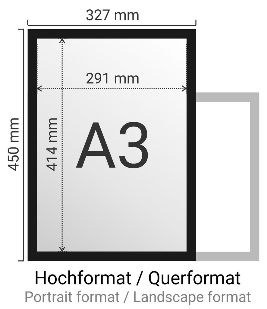 Dokumentenhalter DIN A4 Hoch & Querformat magnetisch schwarz Rand Dokumententasche Aushangfolie Magnetrahmen Hart PVC