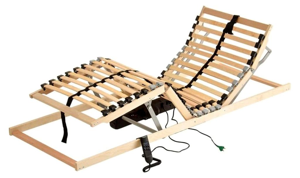 Elektrischer Lattenrost aus Holz für Bettrahmen ohne Matratze, 7 Zonen, 90 x 200 cm