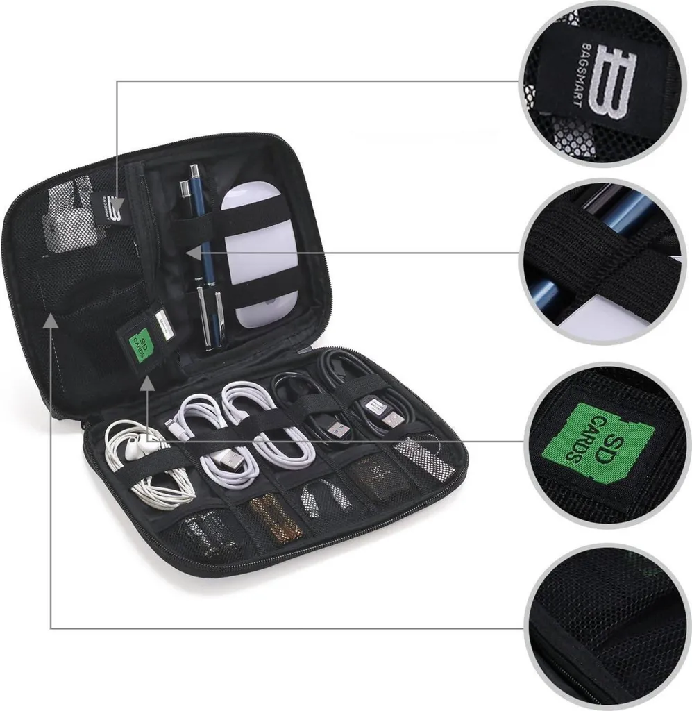 Pochette de Rangement pour Accessoires Électroniques et Câbles de Voyage