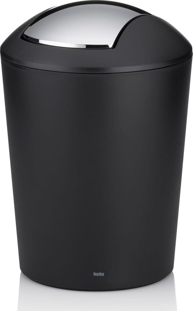 Mülleimer mit Schwingdeckel - 1,7 l - Kunststoff - weiß - schwarz