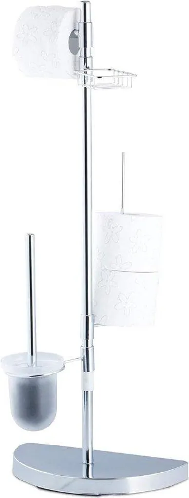 Ensemble WC Pivotant 360° Chromé : Rangement Papier et Balayette Pro