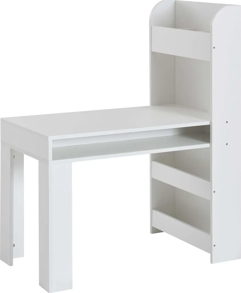 Bureau d'écolier moderne avec rangement et étagère pour chambre enfant
