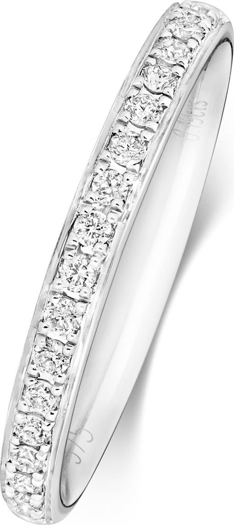 18 Karat (750) Weißgold Halb Eternity Diamant Trauring/Ehering/Hochzeitsring Brillant-Schliff 0.18 Karat G - SI1, 53 (16.9); TRS1878018KWRSM